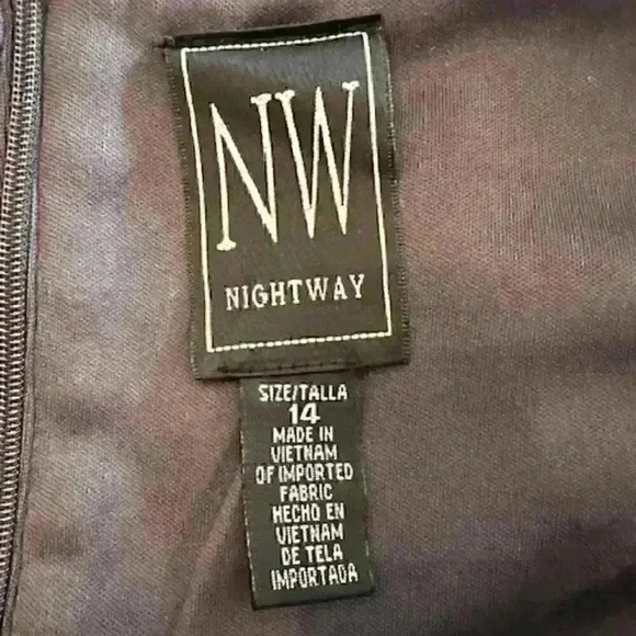 NIGHTWAY NWT Grey Sequined Cocktail Dress Size 14 - Picture 6 of 10